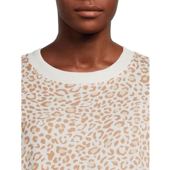 Women's Relaxed Fit Leopard Print Sweatshirt Size L - Picture 5 of 6
